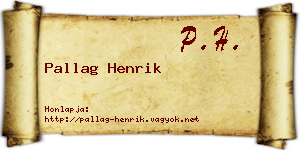 Pallag Henrik névjegykártya